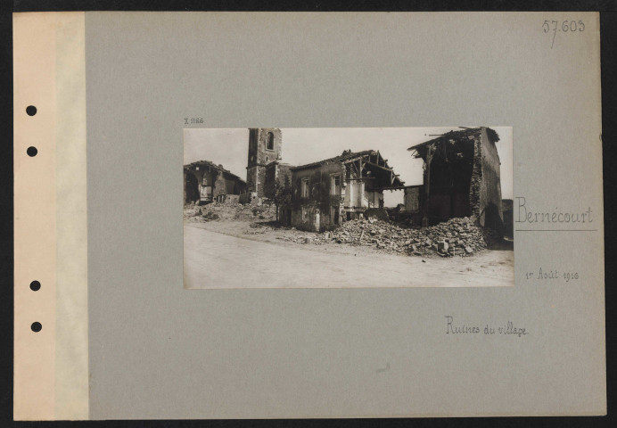 Bernécourt. Ruines du village