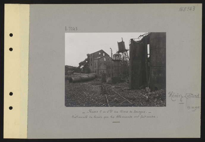 Hénin-Liétard. Fosse 2 et 2 bis des mines de Dourges. Bâtiment du lavoir que les Allemands ont fait sauter