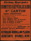 Élections Municipales Comités républicains 6me canton : Programme