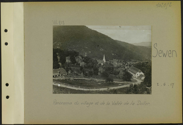 Sewen. Panorama du village et de la vallée de la Doller