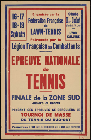 Epreuve nationale de tennis