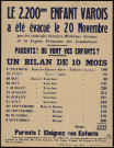 Le 2.200ème enfant varois a été évacué le 20 novembre par les soins des Services médicaux sociaux de la Légion française des combattants