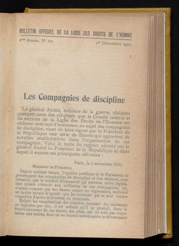 Décembre 1902 - Bulletin officiel de la Ligue des Droits de l'Homme