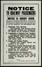 Notice to railway passengers