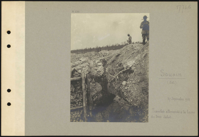 Souain (est). Tranchée allemande à la lisière du Bois Sabot