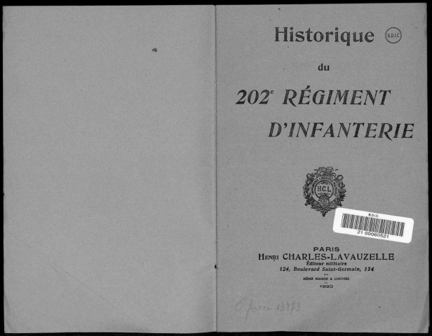 Historique du 202ème régiment d'infanterie