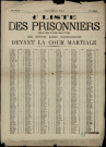 1re Liste des prisonniers Qui doivent passer Devant la cour Martiale