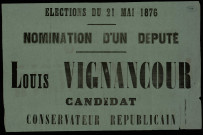 Nomination d'un député : Louis Vignancour candidat conservateur républicain