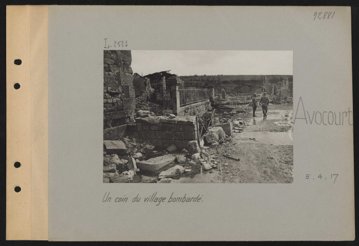 Avocourt. Un coin du village bombardé