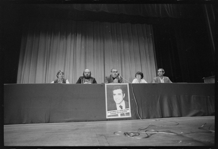 Meeting à la Mutualité suite à l'assassinat de Pierre Goldman