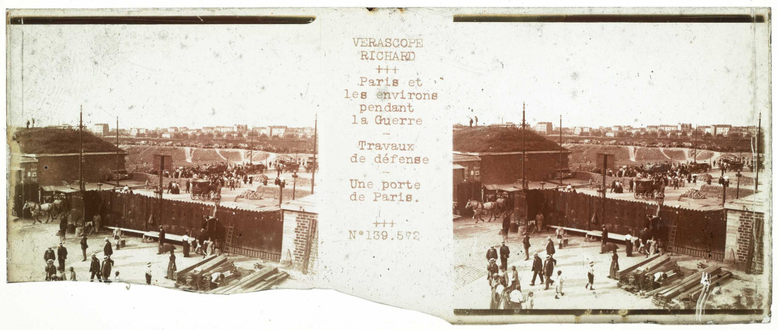 Travaux de défense. Une porte de Paris