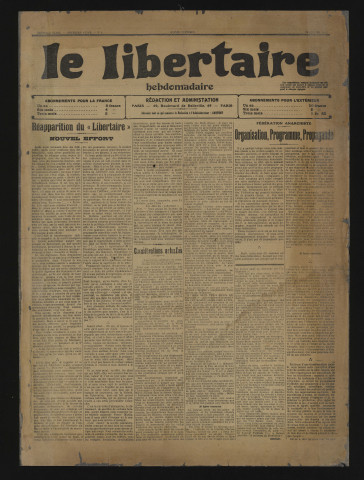 1919 - Le Libertaire