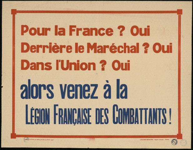 Alors venez à la Légion française des Combattants !