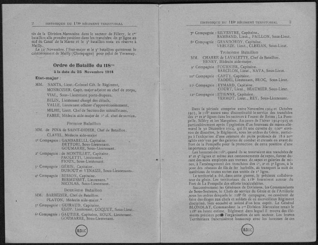 Historique du 118ème régiment territorial d'infanterie