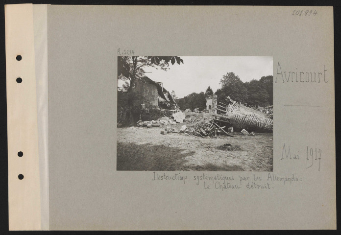 Avricourt. Destructions systématiques par les Allemands : le château détruit