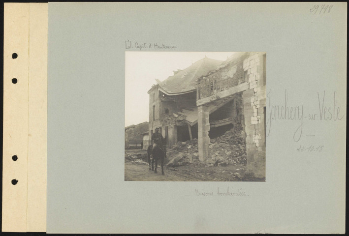 Jonchery-sur-Vesle. Maisons bombardées