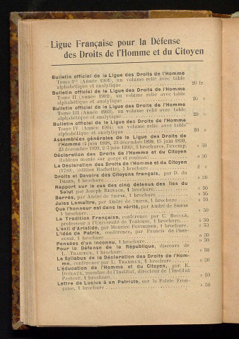 Août 1905 - Bulletin officiel de la Ligue des Droits de l'Homme