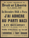 Un numéro sensationnel de droit et liberté du 1er janvier 1949 : en décembre 1948, à Paris j'ai adhéré au parti nazi...