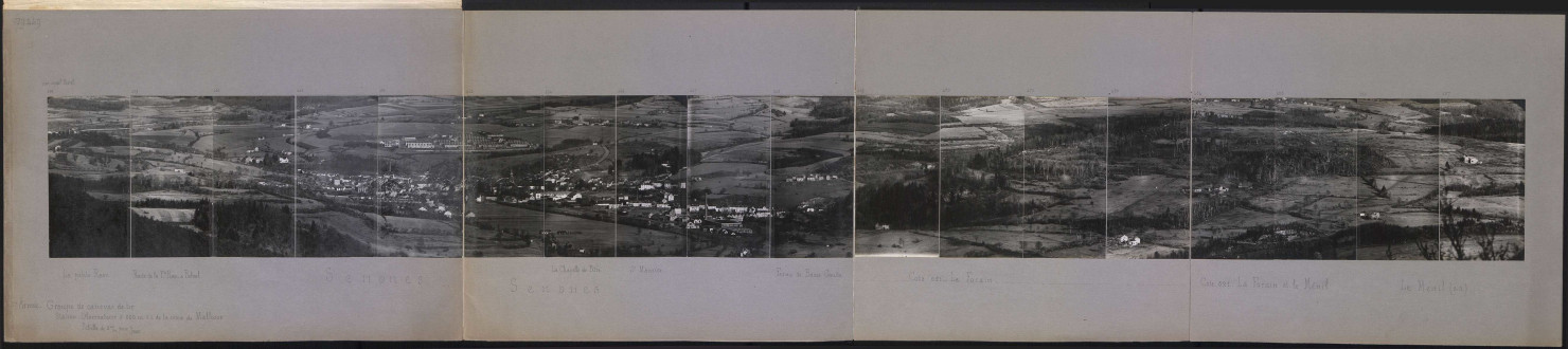 7e armée. Groupe des canevas de tir. Station : observatoire à 800 mètres. Sud-ouest de la croix de Malfosse. Echelle de 2 mm pour 1/1000e. Cote 521. La Forain et le Menil