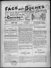 Face aux Boches (1915-1918 : n°s 1-24), Sous-Titre : Bulletin destiné à la destruction du cafard dans les boyaux du front