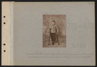Crépy-en-Valois. Edmond Jobloët, enfant belge de 7 ans et demi blessé par une des 16 bombes lancées par un avion allemand sur Crépy le 8 septembre 1915