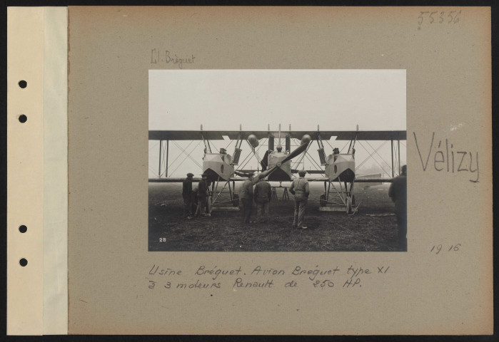 Vélizy. Usine Bréguet. Avion Bréguet type XI à trois moteurs Renault de 250 HP