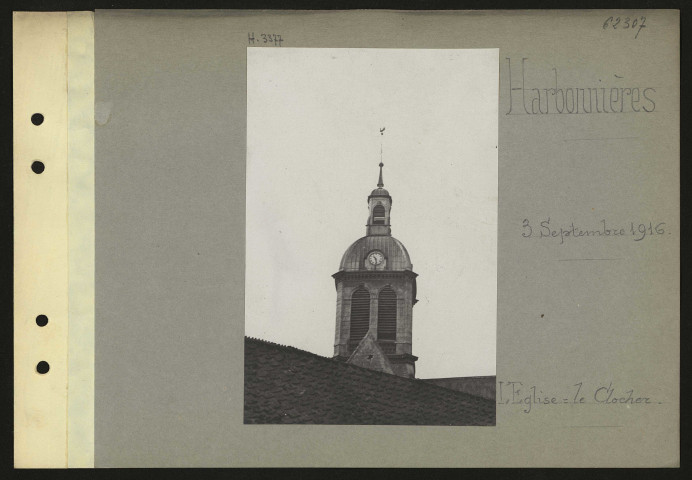 Harbonnières. L'église : le clocher