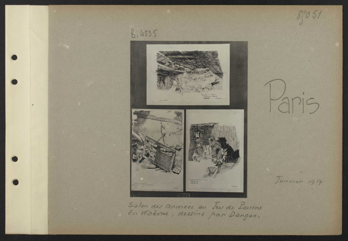 Paris. Salon des Armées au Jeu de paume. En Woëvre, dessins par Dangon