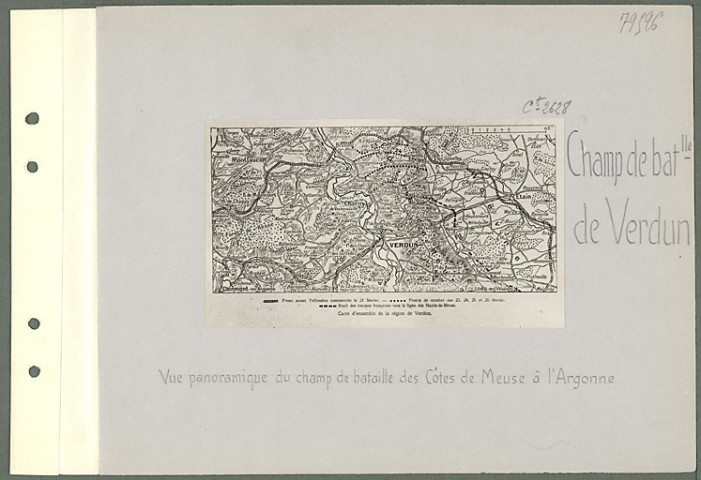 Champ de bataille de Verdun. Vue panoramique du champ de bataille des côtes de Meuse à l'Argonne