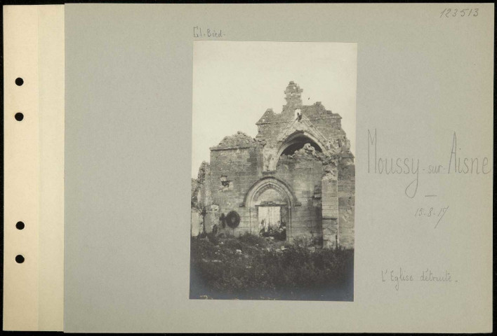 Moussy-sur-Aisne. L'église détruite
