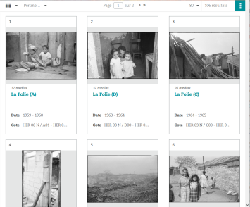 Affichage des résultats sous forme de mosaïque.