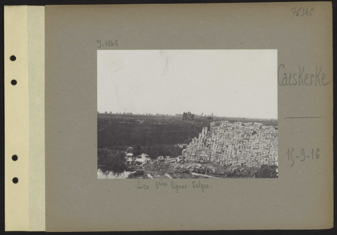 Caeskerke. Les premières lignes belges