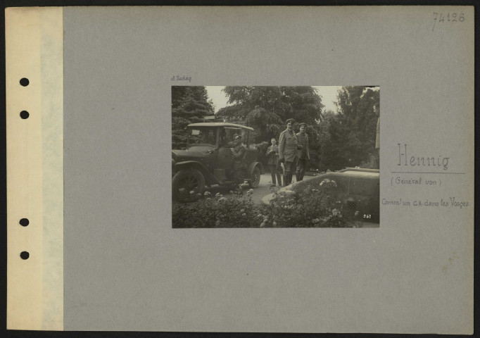 Hennig (général von), commandant un CA dans les Vosges