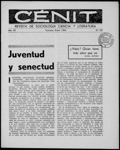 Cénit (1962 ; n° 133 - 144). Sous-Titre : Revista de sociología, ciencia y literatura