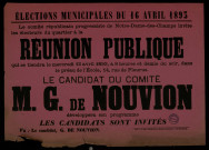 Élections Municipales Réunion publique : Le Candidat M. G. de Nouvion