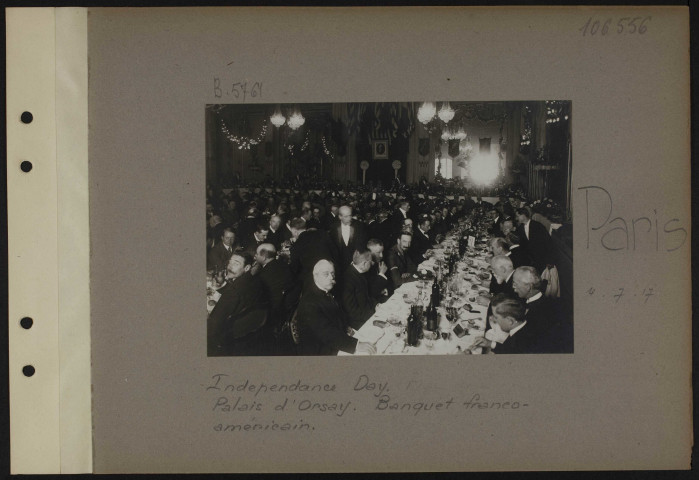 Paris. Independance Day. Palais d'Orsay. Banquet franco-américain