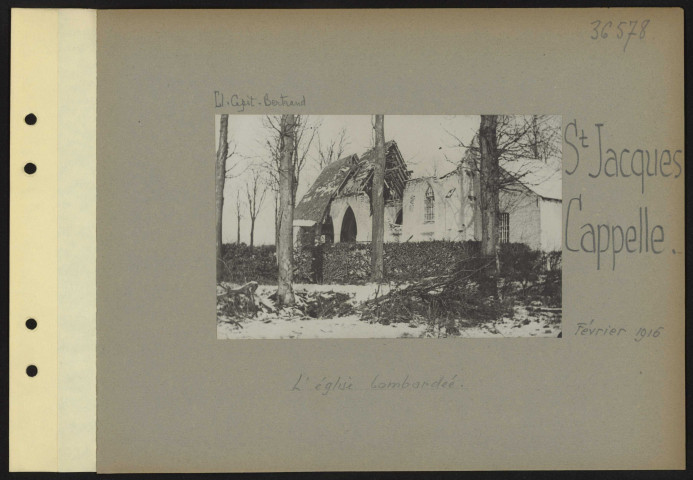 Saint-Jacques Cappelle. L'église bombardée