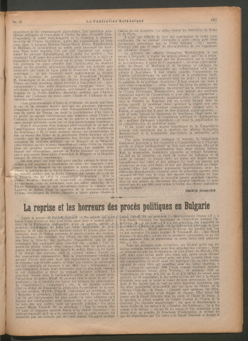 Juin 1927 - La Fédération balkanique