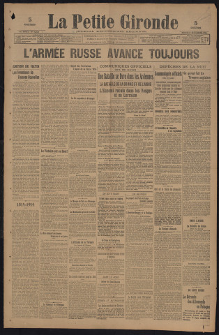 Septembre 1914 - La petite Gironde