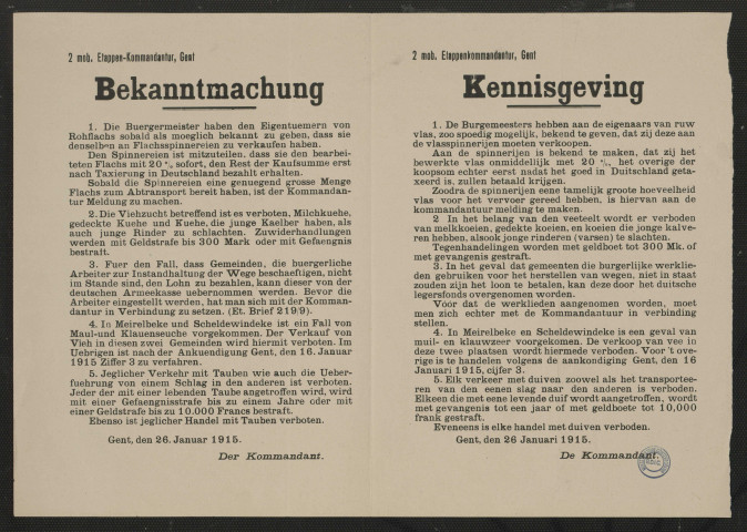 Eigentuemern von Rohflachs = Eigenaars van ruw vlas