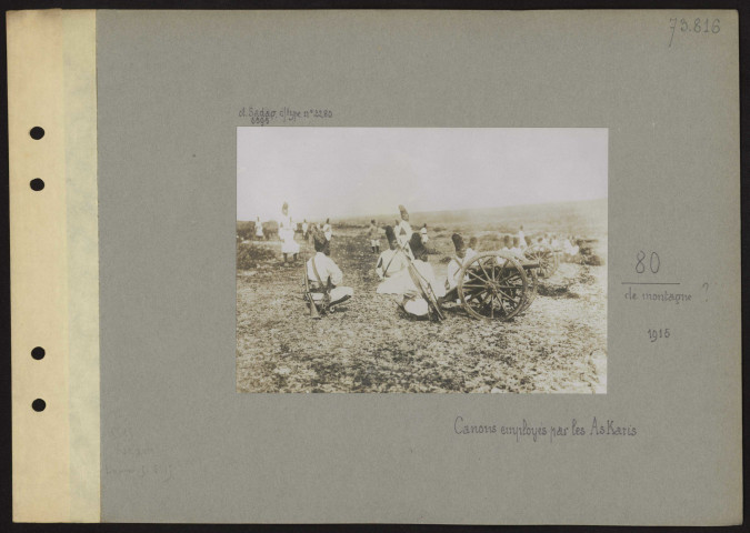 S.l. 80 de montagne ? Canons employés par les Askaris