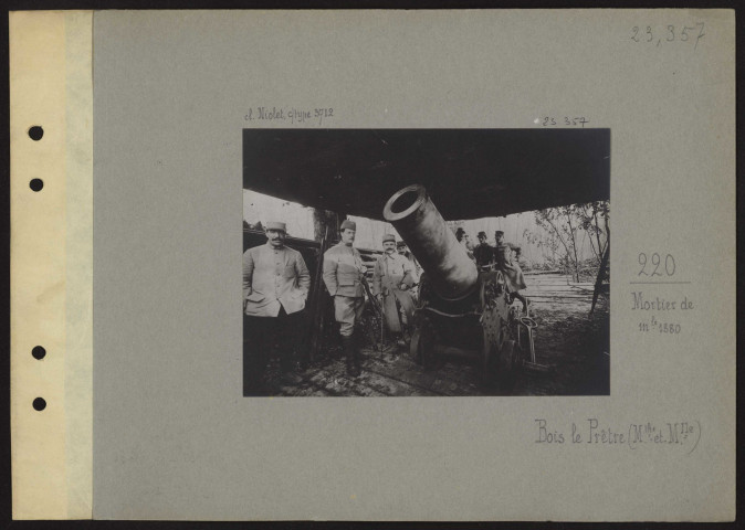 Bois le Prêtre (Meurthe-et-Moselle). Mortier de 220 Mle 1880