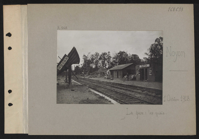 Noyon. La gare : les quais