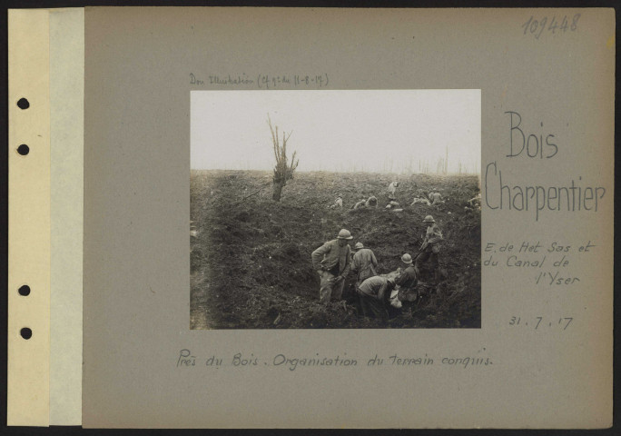Bois Charpentier (Est de Het Sas et du canal de l'Yser). Près du Bois. Organisation du terrain conquis