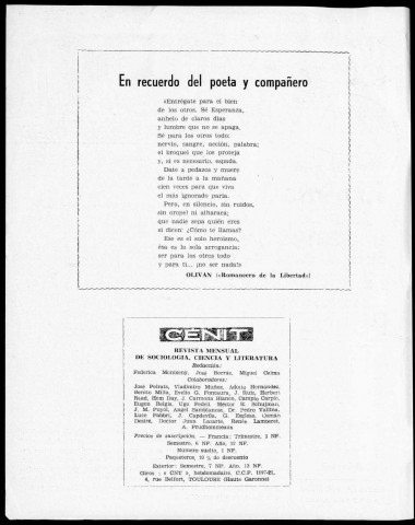 Cénit (1962 ; n° 133 - 144). Sous-Titre : Revista de sociología, ciencia y literatura