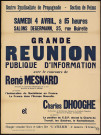 Grande réunion publique d'information avec le concours de René Mesnard