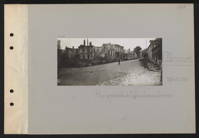 Ollencourt. Rue principale de l'église à la maison forestière