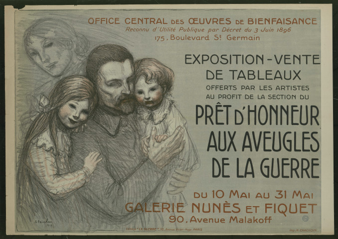 Exposition-vente de tableaux offerts par les artistes au profit de la section du prêt d'honneur aux aveugles de la guerre