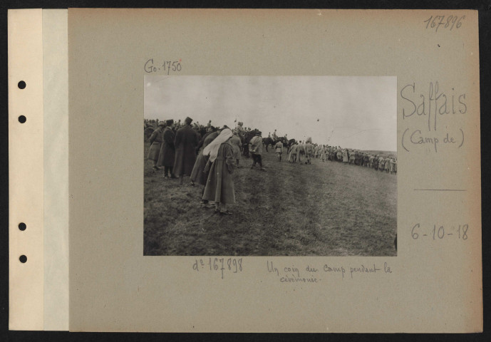 Saffais (camp de). Cf. n° 167898. Un coin du camp pendant la cérémonie