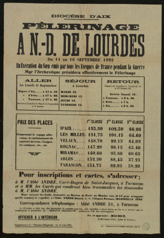 Pélérinage à N.-D. de Lourdes
